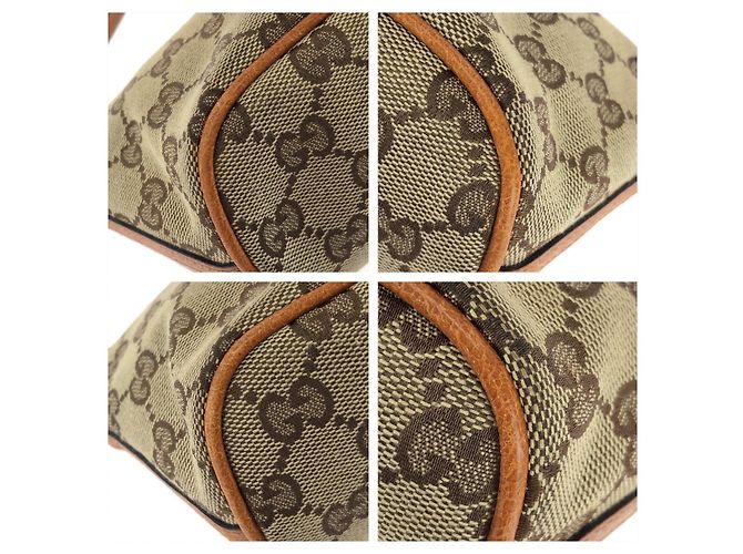 Bolso Gucci Vintage GG Canvas Castaño Beige - vista 3
