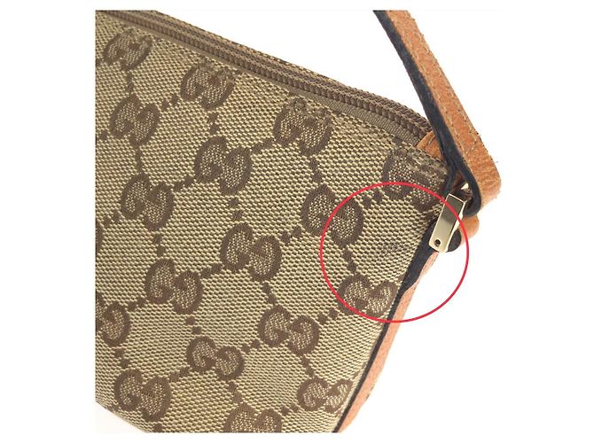 Bolso Gucci Vintage GG Canvas Castaño Beige - vista 5