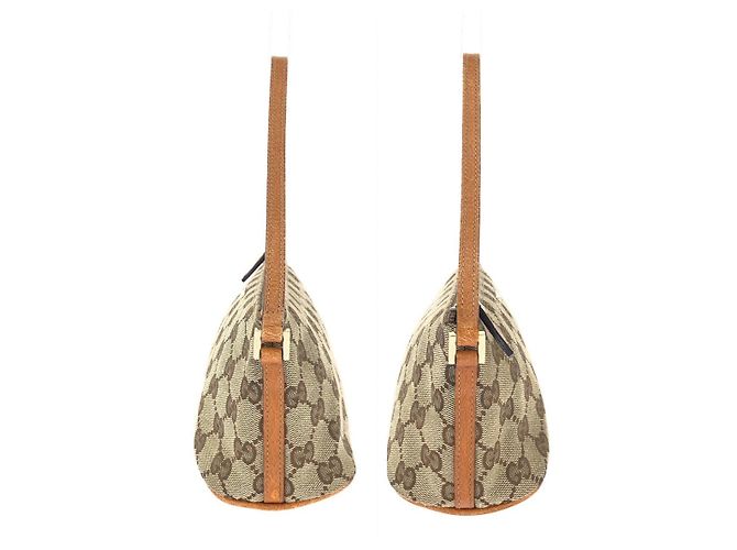 Bolso Gucci Vintage GG Canvas Castaño Beige - vista 8