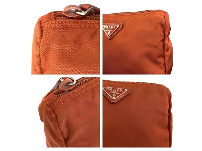 Necessaire Prada in Tessuto con logo triangolare Marrone - vista 6