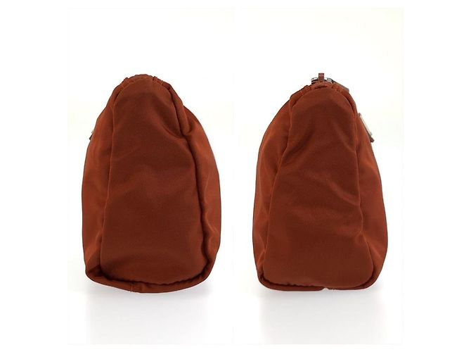 Necessaire Prada in Tessuto con logo triangolare Marrone - vista 7