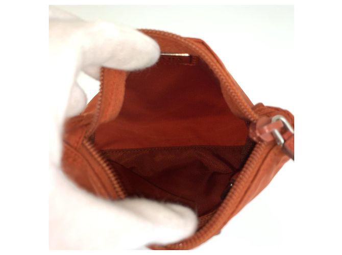 Necessaire Prada in Tessuto con logo triangolare Marrone - vista 8