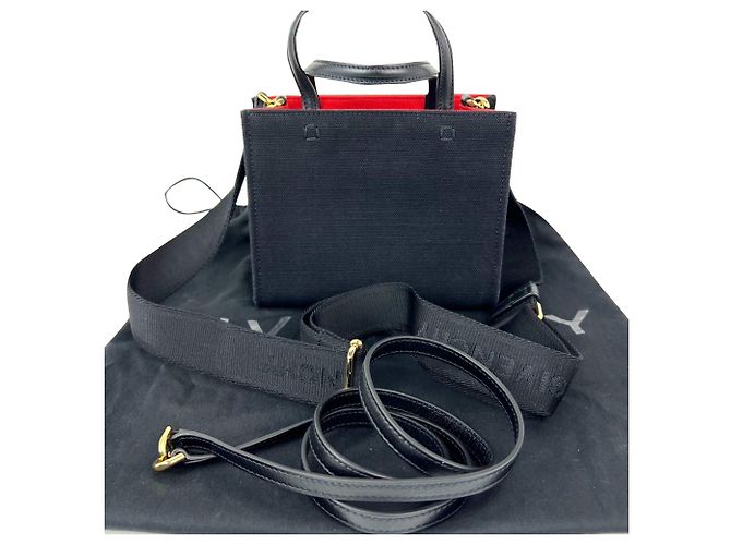 Borsa Tote Givenchy Mini G Shopper in tela nera Nero - vista 2