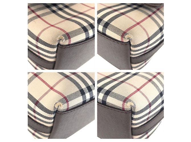 Borsa a tracolla Burberry Check Marrone Beige - vista 3