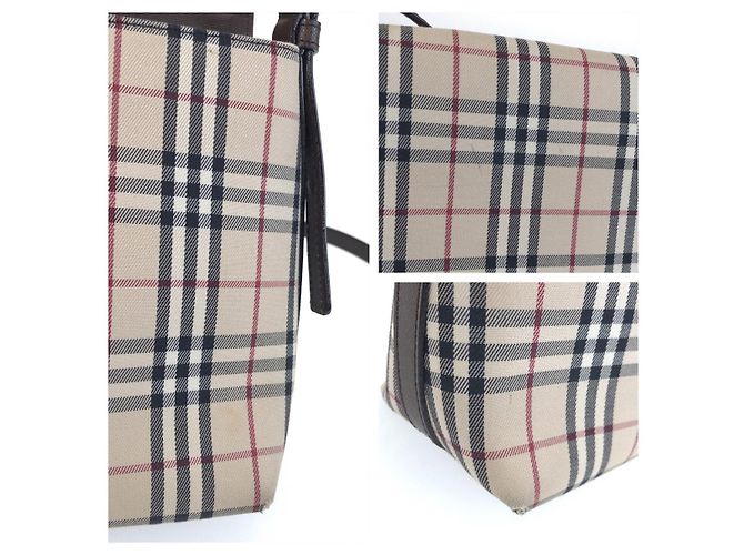 Borsa a tracolla Burberry Check Marrone Beige - vista 5