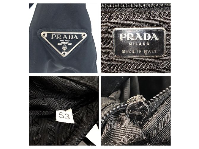 Bolsa de Ombro Prada Tessuto Preto - vista 4