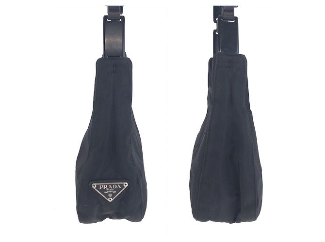 Bolsa de Ombro Prada Tessuto Preto - vista 7