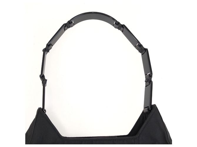 Bolsa de Ombro Prada Tessuto Preto - vista 9