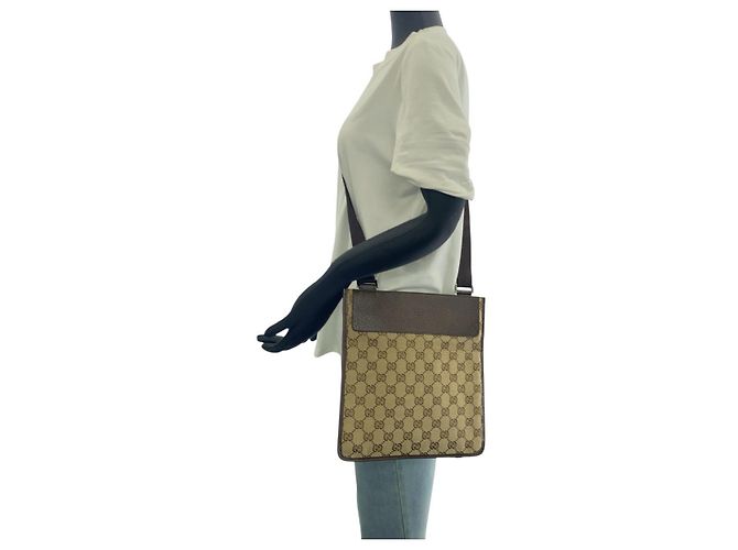 Borsa a tracolla Gucci GG Canvas Marrone Beige - vista 5