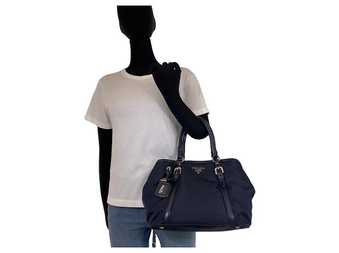 Tote Sac cabas Prada Tessuto Bleu - vue 5