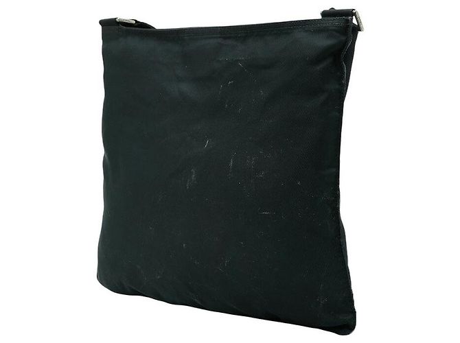 Sac bandoulière Prada Tessuto avec logo triangle Noir - vue 2