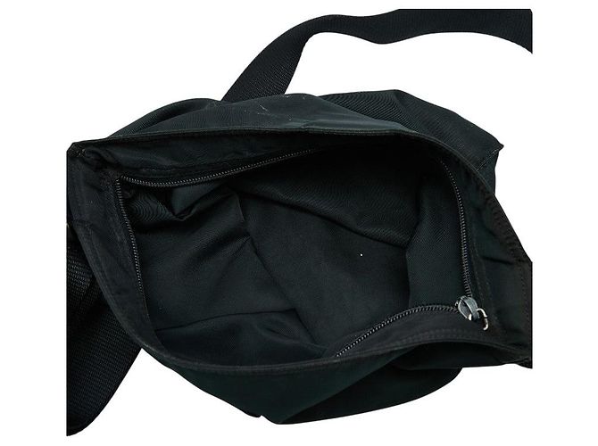 Sac bandoulière Prada Tessuto avec logo triangle Noir - vue 7