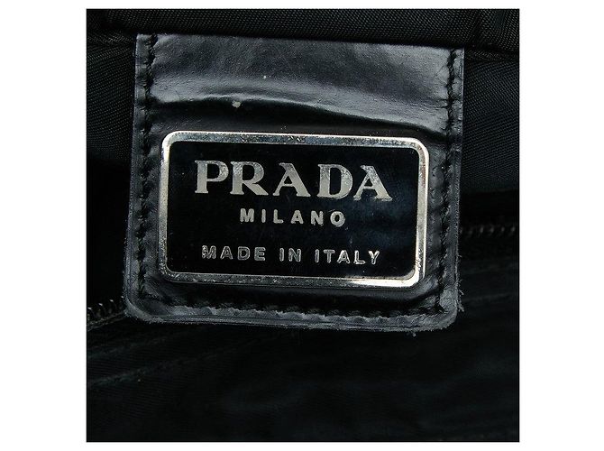 Sac bandoulière Prada Tessuto avec logo triangle Noir - vue 9