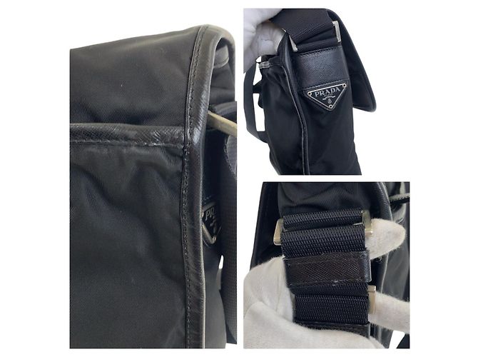 Bolsa Tiracolo Prada Tessuto Preto - vista 5