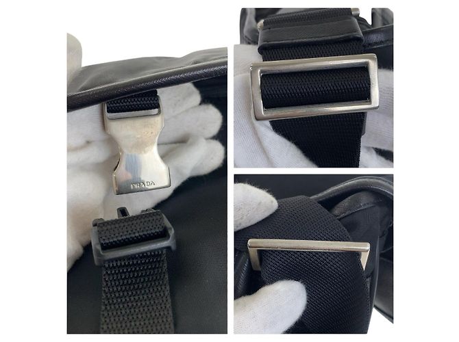 Bolsa Tiracolo Prada Tessuto Preto - vista 6