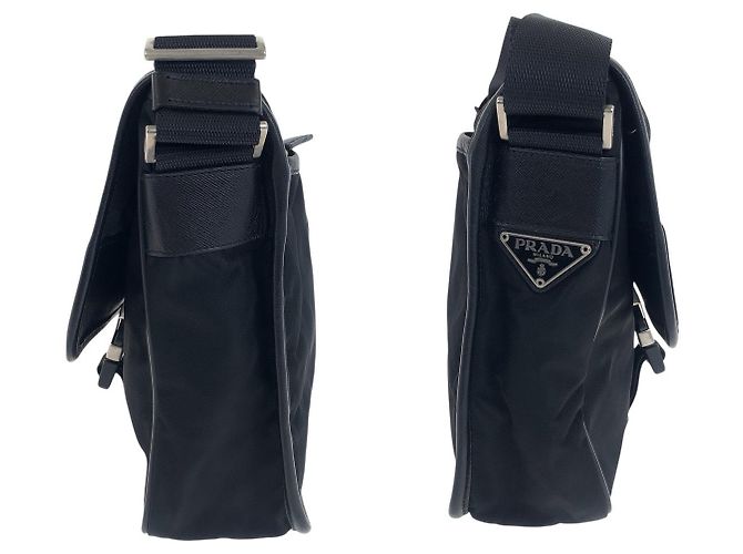 Bolsa Tiracolo Prada Tessuto Preto - vista 8