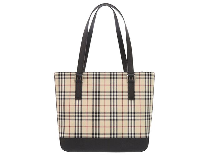 Bolsa Burberry Nova Check Canvas Preto Bege - vista 2