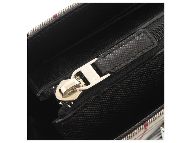 Bolsa Burberry Nova Check Canvas Preto Bege - vista 7