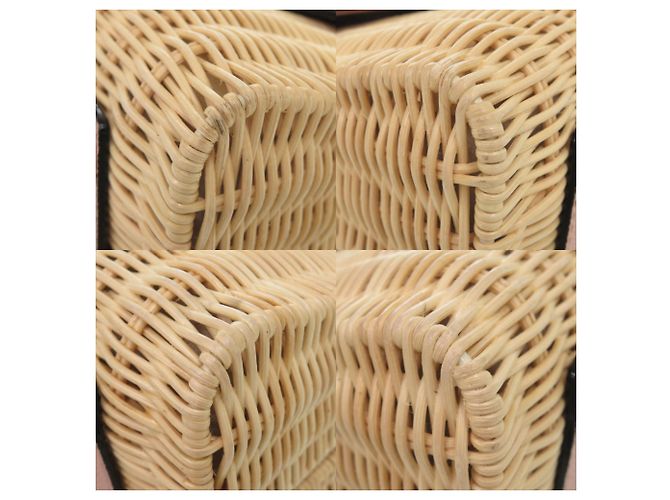 Borsa a mano Valextra Mini Iside in pelle e vimine Beige - vista 4