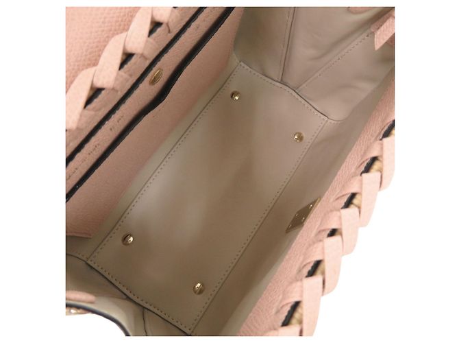 Borsa a mano Valextra Mini Iside in pelle e vimine Beige - vista 7
