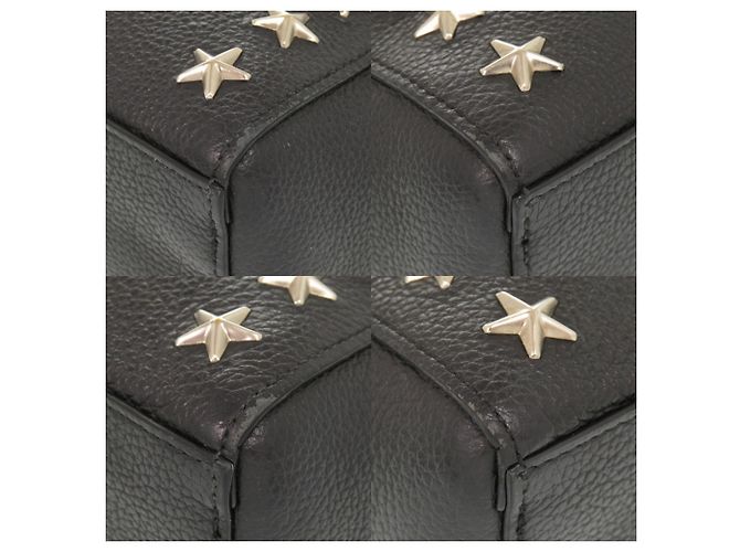 Borsa a tracolla in pelle con borchie a stella Jimmy Choo Bria Tote Nero - vista 4