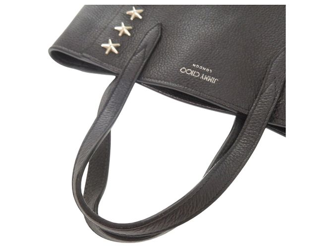 Borsa a tracolla in pelle con borchie a stella Jimmy Choo Bria Tote Nero - vista 6