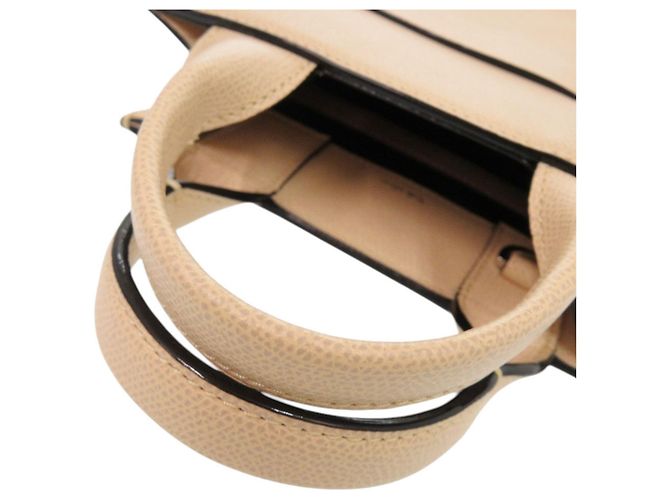Borsa a tracolla Valextra in pelle beige - vista 7