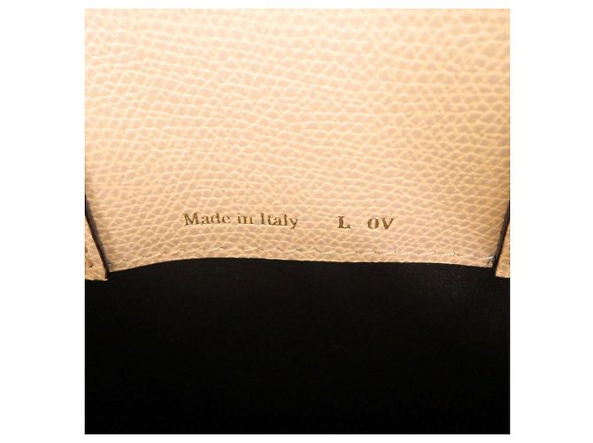 Borsa a tracolla Valextra in pelle beige - vista 9