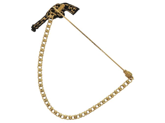 Autre Marque Spilla Dolce & Gabbana Be-S in perle Gun Metal e oro Nero D'oro - vista 3