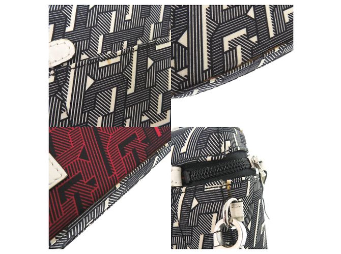 Borsa Christian Louboutin Rubiclic in nylon Marrone Bianco Rosso - vista 10