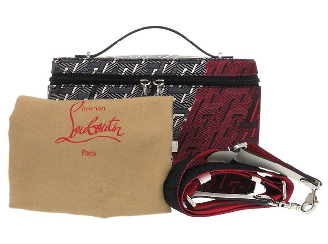 Borsa Christian Louboutin Rubiclic in nylon Marrone Bianco Rosso - vista 2