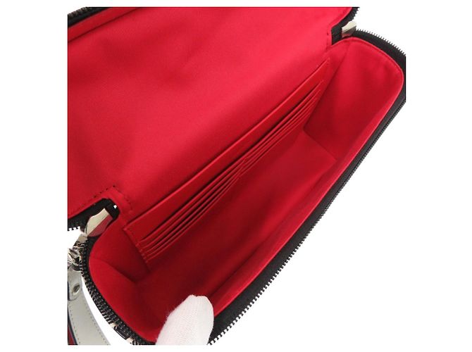 Borsa Christian Louboutin Rubiclic in nylon Marrone Bianco Rosso - vista 7