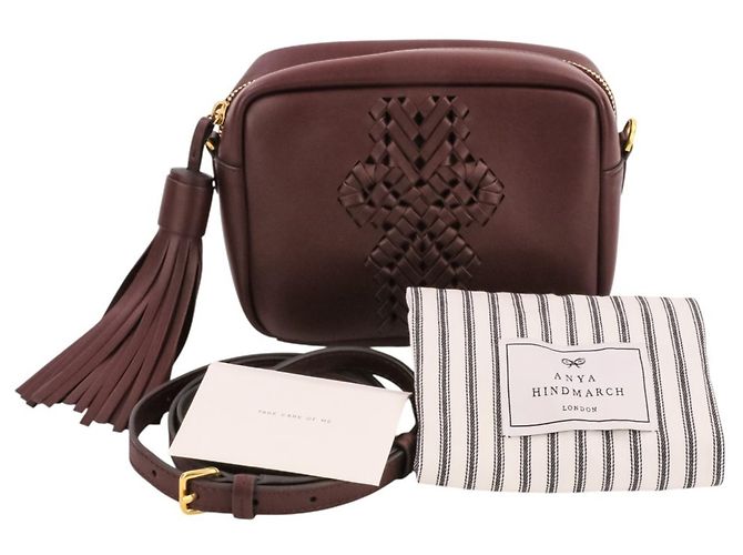 Anya Hindmarch The Neeson Tassel Shoulder Bag Bordò - vista 12