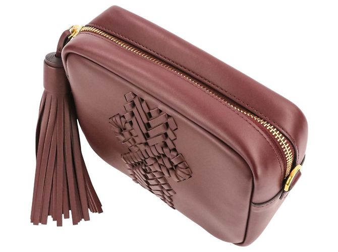 Anya Hindmarch The Neeson Tassel Shoulder Bag Bordò - vista 6