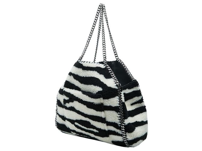 Stella Mc Cartney Borsa a tracolla con catena Falabella Zebra Stella McCartney Nero Bianco - vista 2