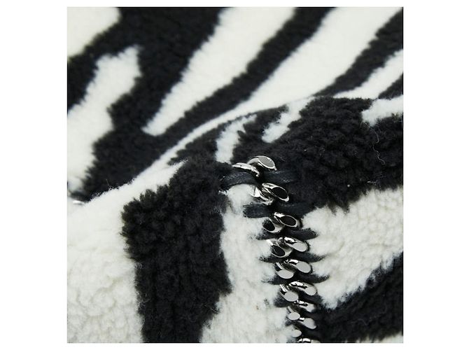 Stella Mc Cartney Borsa a tracolla con catena Falabella Zebra Stella McCartney Nero Bianco - vista 5