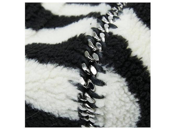 Stella Mc Cartney Borsa a tracolla con catena Falabella Zebra Stella McCartney Nero Bianco - vista 7
