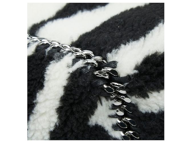 Stella Mc Cartney Borsa a tracolla con catena Falabella Zebra Stella McCartney Nero Bianco - vista 8