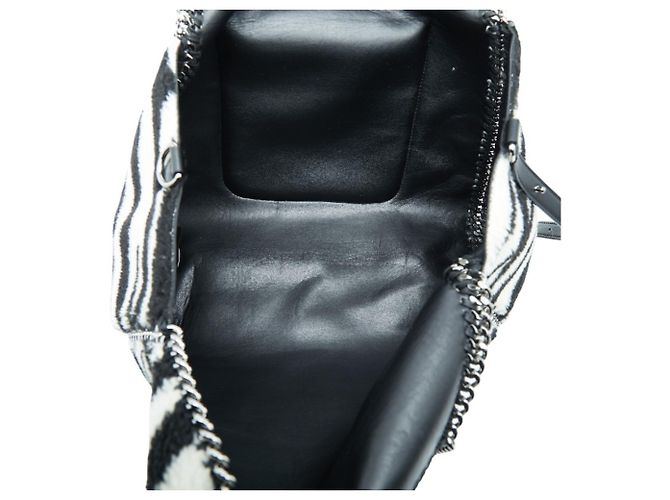 Stella Mc Cartney Borsa a tracolla con catena Falabella Zebra Stella McCartney Nero Bianco - vista 9