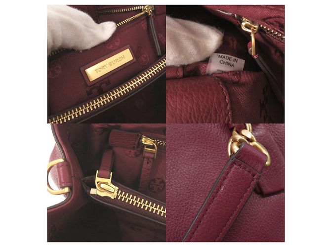 Borsa a mano e a tracolla 2-way in pelle Bordeaux Tory Burch Bordò - vista 10
