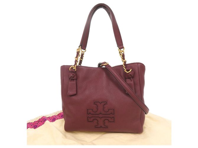 Borsa a mano e a tracolla 2-way in pelle Bordeaux Tory Burch Bordò - vista 2