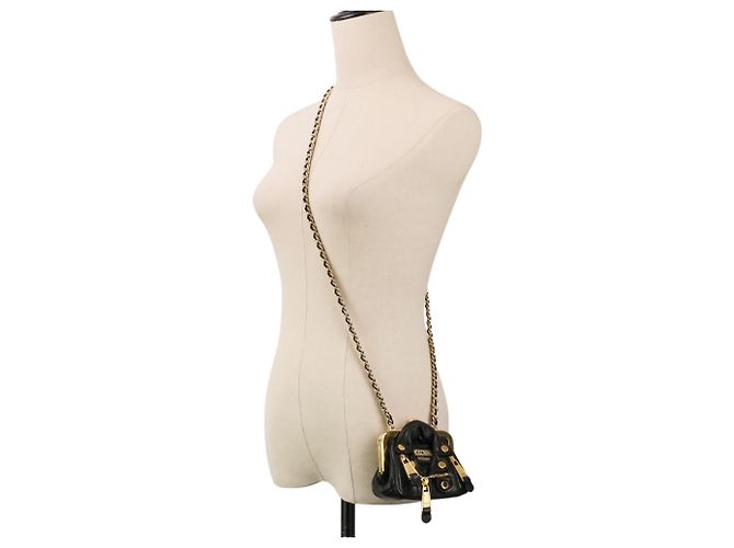 Mini Bolso de Hombro Moschino Rider's Chain Pouch Negro - vista 14