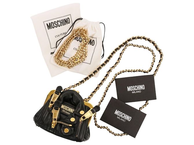 Mini Bolso de Hombro Moschino Rider's Chain Pouch Negro - vista 15