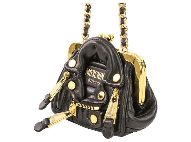 Mini Bolso de Hombro Moschino Rider's Chain Pouch Negro - vista 8