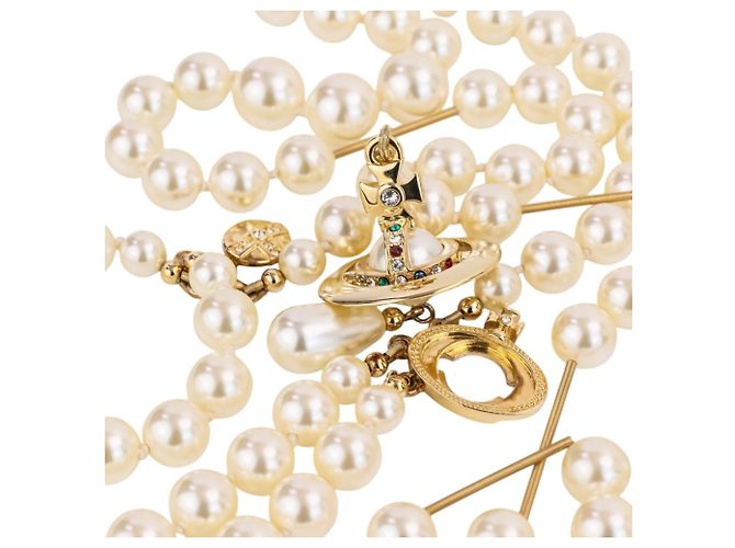 Collana Vivienne Westwood Gold Orb Broken Pearl D'oro - vista 17