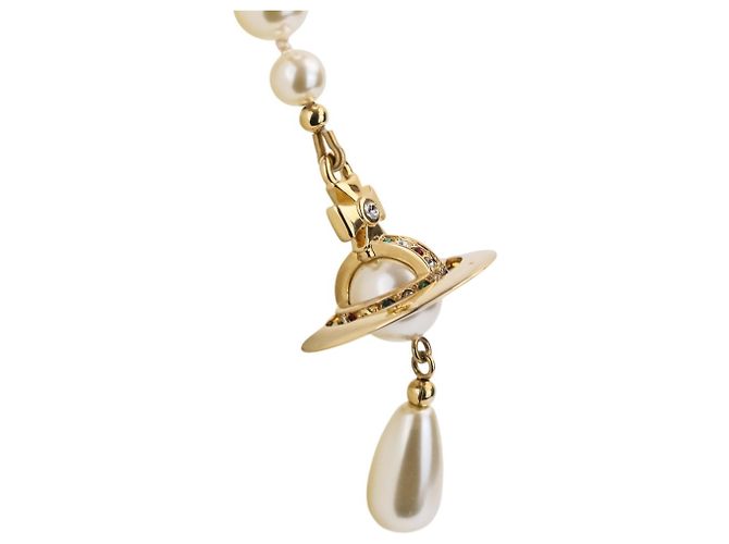 Collana Vivienne Westwood Gold Orb Broken Pearl D'oro - vista 2