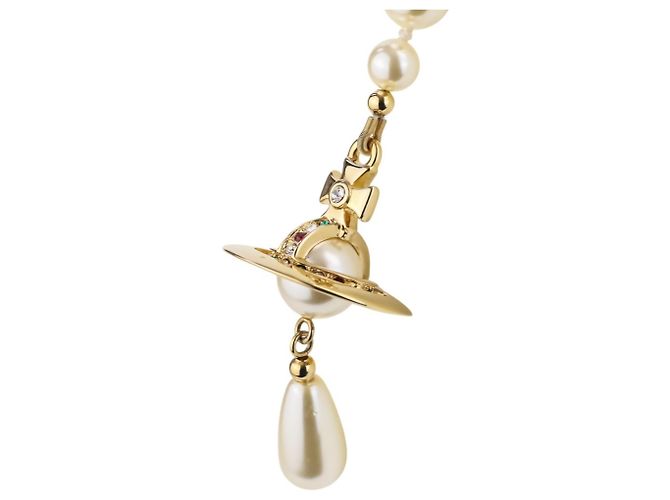 Collana Vivienne Westwood Gold Orb Broken Pearl D'oro - vista 3