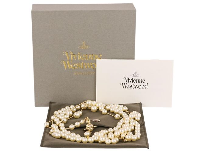 Collana Vivienne Westwood Gold Orb Broken Pearl D'oro - vista 7