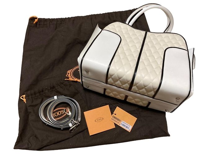 Bolsa de couro acolchoado Tod's Sera em Branco - vista 13