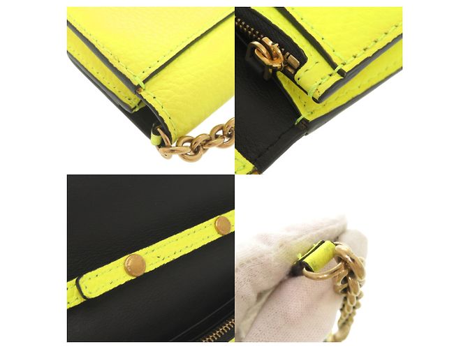 Borsa a tracolla Burberry in pelle giallo neon - vista 10